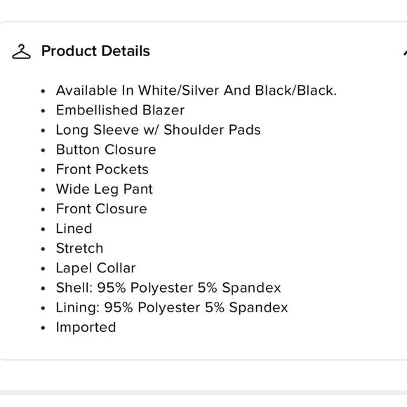 Fashion nova nova luxe NWT Karina suit set black beaded crystal gala wedding 3X - Picture 16 of 16